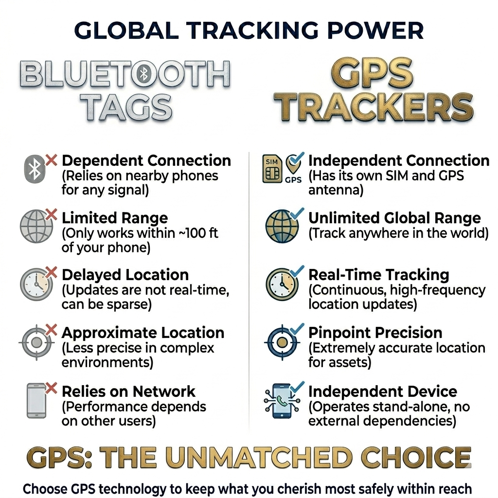 4G GPS Tracker vs Bluetooth Tracker: What’s the Difference?